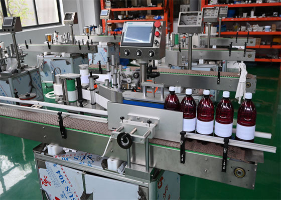 Bom preço. Sistema de controlo PLC Máquina automática de rotulagem plana para 300-500 garrafas/min. on-line
