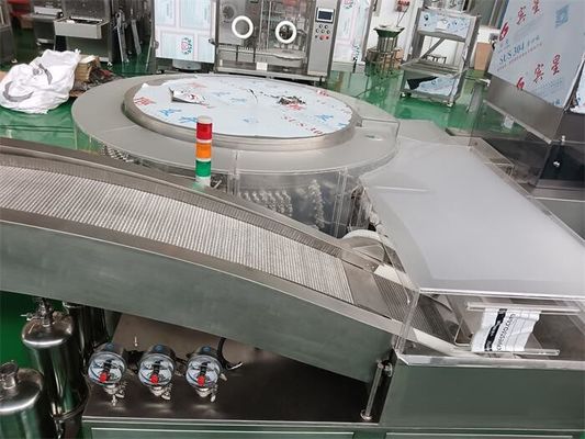 LYQCL-120 Máquina de lavar frascos e ampolas ultra-sônicas de capacidade excepcional para recipientes de vidro de 2 ¢ 20 ml de capacidade 25000 BPH